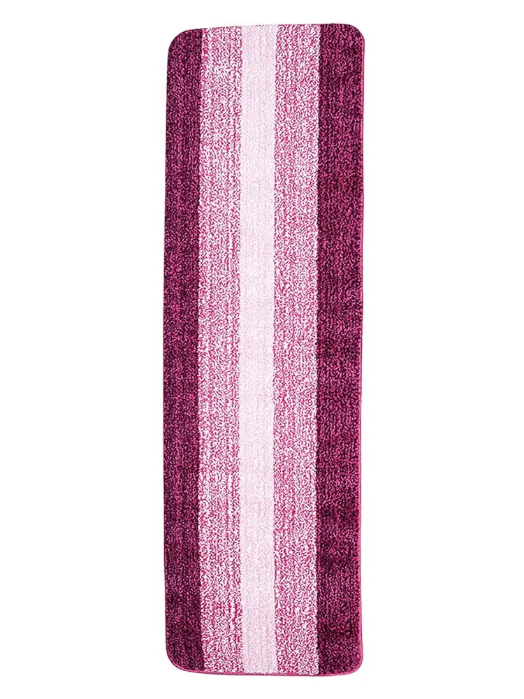 Saral Home Microfiber Striped Rectangle Anti-Skid Runner | Soft & Super Absorbent, Washable Multipurpose Bedside Runner for Home/Kitchen/Lobby/Office Entrance, 50X100 CM | Pack of 1